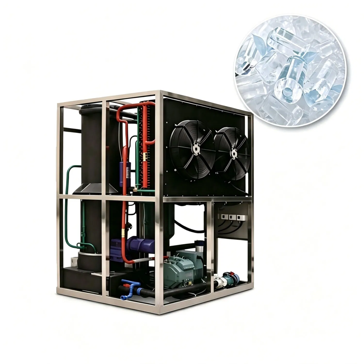 1 Ton Insulated Control Kit Tube Ice Making Machine for Large Concrete Construction